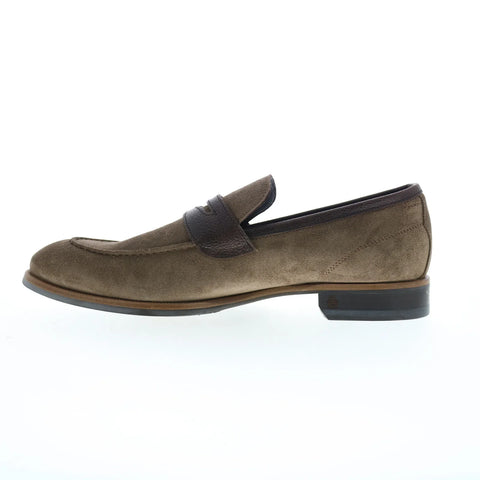 Di Bianco Brera Suede Scozzina Mens Gray Loafers & Slip Ons Penny Shoes