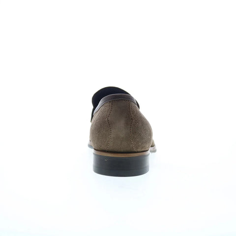 Di Bianco Brera Suede Scozzina Mens Gray Loafers & Slip Ons Penny Shoes