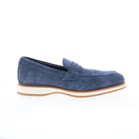 Di Bianco Brera Classic Suede Mens Blue Loafers & Slip ons Penny Shoes