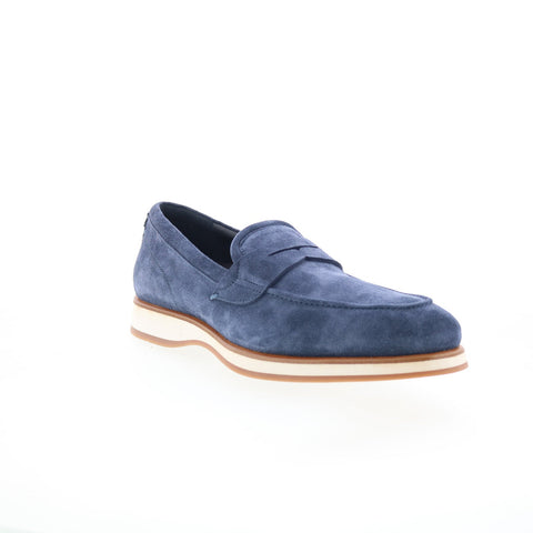 Di Bianco Brera Classic Suede Mens Blue Loafers & Slip ons Penny Shoes
