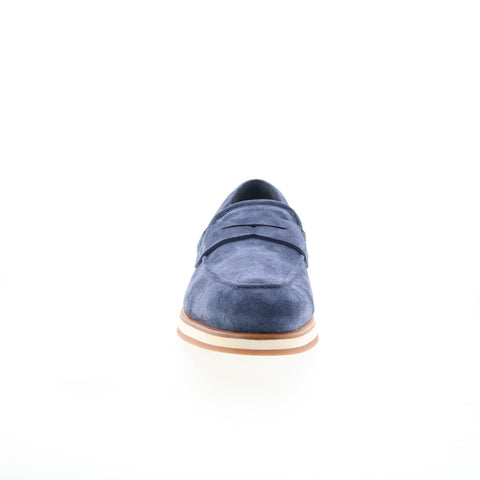 Di Bianco Brera Classic Suede Mens Blue Loafers & Slip ons Penny Shoes