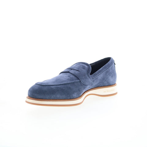 Di Bianco Brera Classic Suede Mens Blue Loafers & Slip ons Penny Shoes