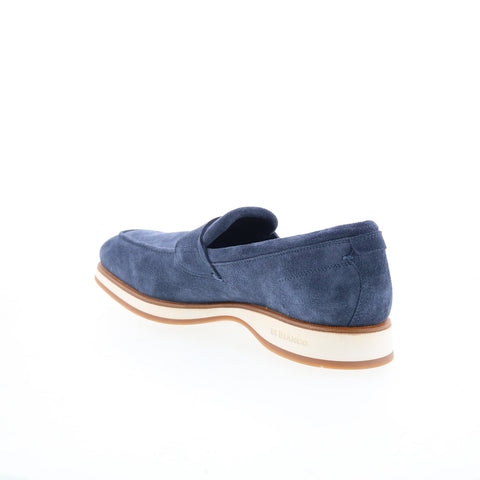 Di Bianco Brera Classic Suede Mens Blue Loafers & Slip ons Penny Shoes