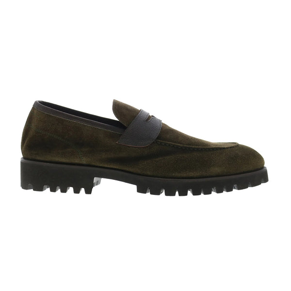 Di Bianco Brera Scozzina Mens Green Loafers & Slip Ons Penny  display picture 1