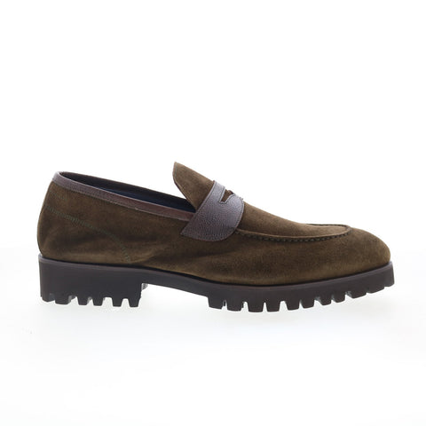 Di Bianco Brera Suede Tmoro BRERA Mens Brown Loafers & Slip Ons Penny Shoes