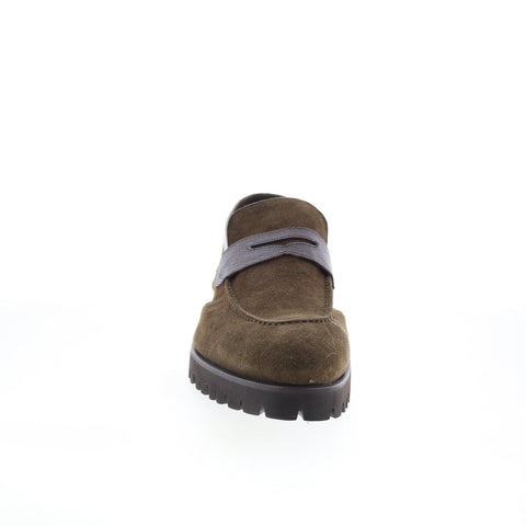Di Bianco Brera Suede Tmoro BRERA Mens Brown Loafers & Slip Ons Penny Shoes