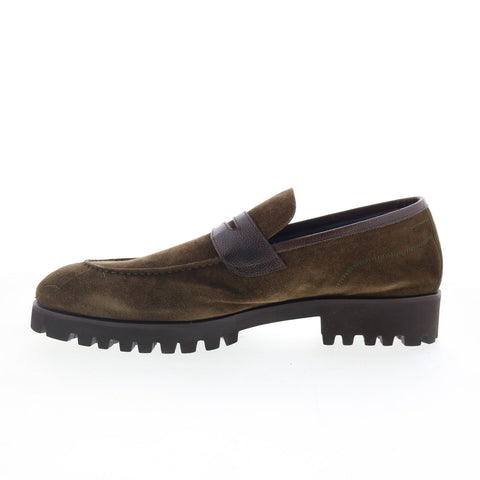 Di Bianco Brera Suede Tmoro BRERA Mens Brown Loafers & Slip Ons Penny Shoes