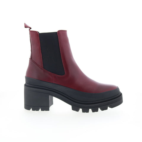 Miz Mooz Brexton Womens Burgundy Leather Slip On Chelsea Boots