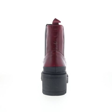 Miz Mooz Brexton Womens Burgundy Leather Slip On Chelsea Boots