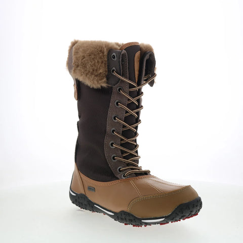 Pajar Brie 55131 Womens Brown Leather Lace Up Mid Calf Boots