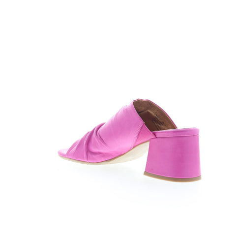 Miz Mooz Brienne Womens Pink Leather Slip On Heeled Sandals Shoes