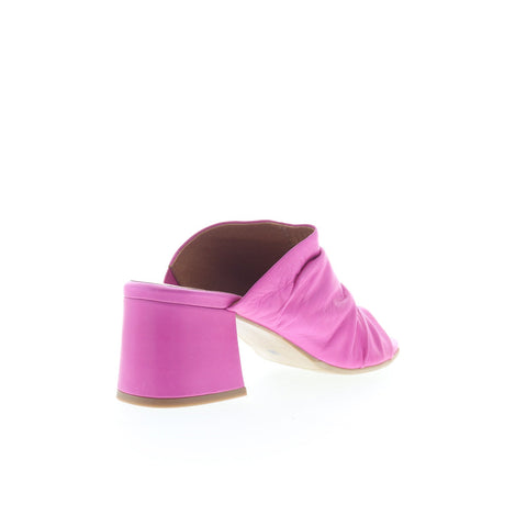 Miz Mooz Brienne Womens Pink Leather Slip On Heeled Sandals Shoes