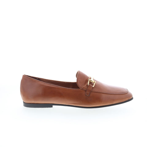 Miz Mooz Britnee Womens Brown Leather Slip On Loafer Flats Shoes