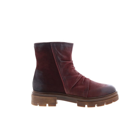 Miz Mooz Brodie Womens Burgundy Leather Zipper Casual Dress Boots