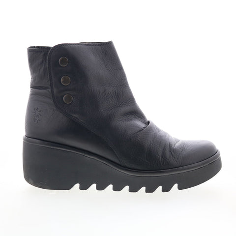 Fly London Brom BROM344FLY-008 Womens Black Leather Ankle & Booties Boots