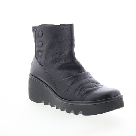 Fly London Brom BROM344FLY-008 Womens Black Leather Ankle & Booties Boots