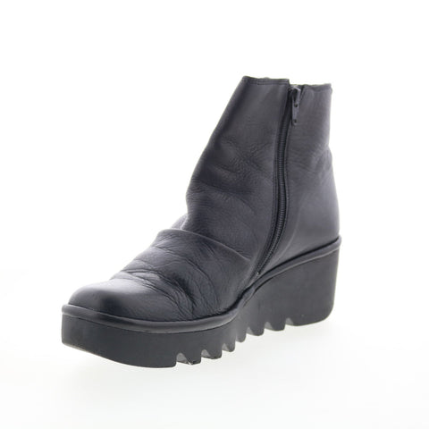Fly London Brom BROM344FLY-008 Womens Black Leather Ankle & Booties Boots