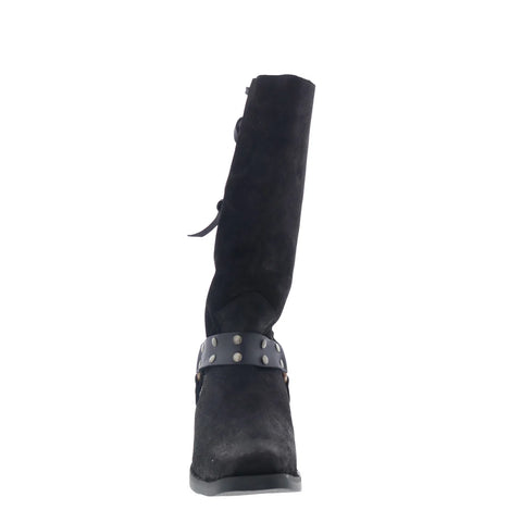 Dingo Bronco DI-2230 Mens Black Suede Pull On Cowboy Western Boots