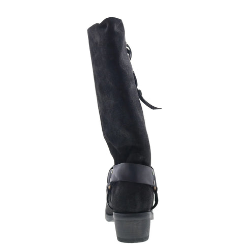 Dingo Bronco DI-2230 Mens Black Suede Pull On Cowboy Western Boots