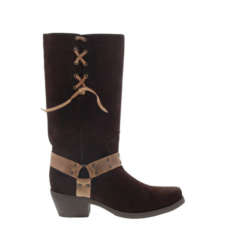 Dingo Bronco DI-2230 Mens Brown Suede Pull On Cowboy Western Boots