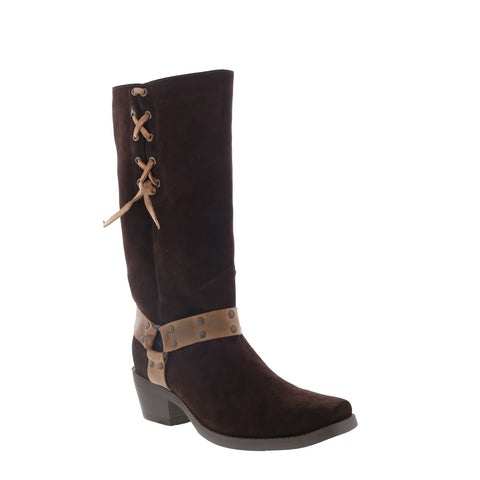 Dingo Bronco DI-2230 Mens Brown Suede Pull On Cowboy Western Boots