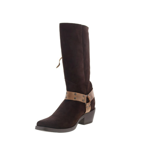 Dingo Bronco DI-2230 Mens Brown Suede Pull On Cowboy Western Boots
