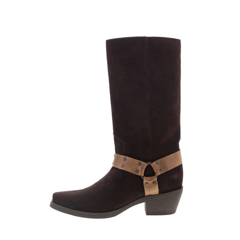 Dingo Bronco DI-2230 Mens Brown Suede Pull On Cowboy Western Boots