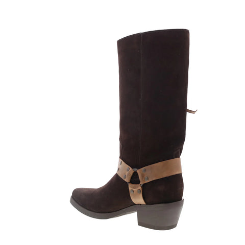Dingo Bronco DI-2230 Mens Brown Suede Pull On Cowboy Western Boots
