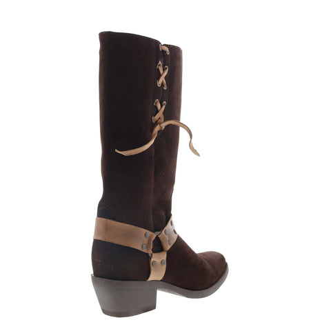 Dingo Bronco DI-2230 Mens Brown Suede Pull On Cowboy Western Boots