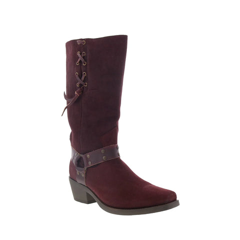 Dingo Bronco DI-2230 Mens Red Suede Pull On Cowboy Western Boots