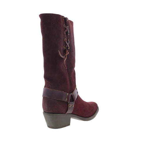 Dingo Bronco DI-2230 Mens Red Suede Pull On Cowboy Western Boots