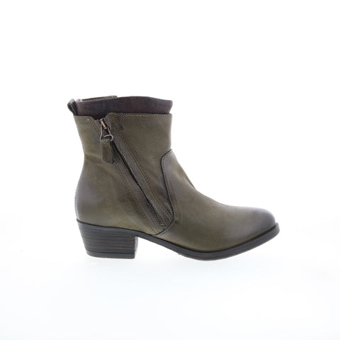 Miz Mooz Bronte Womens Green leather Zipper Ankle & Booties Boots