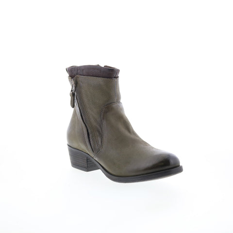 Miz Mooz Bronte Womens Green leather Zipper Ankle & Booties Boots