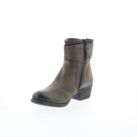 Miz Mooz Bronte Womens Green leather Zipper Ankle & Booties Boots