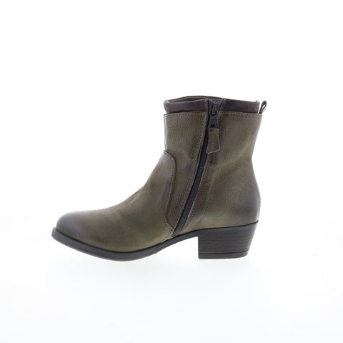 Miz Mooz Bronte Womens Green leather Zipper Ankle & Booties Boots