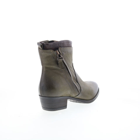 Miz Mooz Bronte Womens Green leather Zipper Ankle & Booties Boots