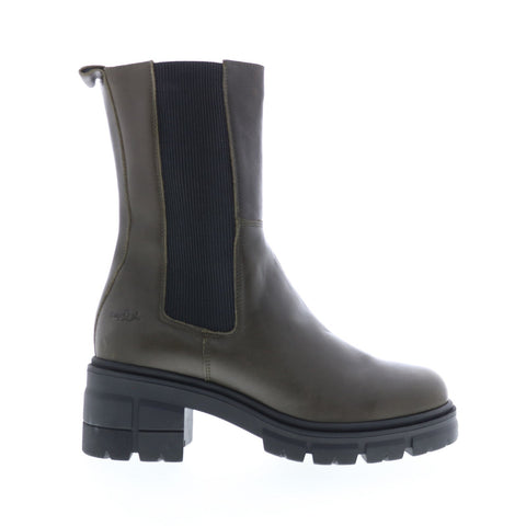 Bos. & Co. Brunas Womens Green Leather Zipper Casual Dress Boots