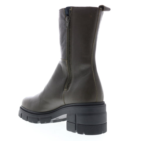 Bos. & Co. Brunas Womens Green Leather Zipper Casual Dress Boots