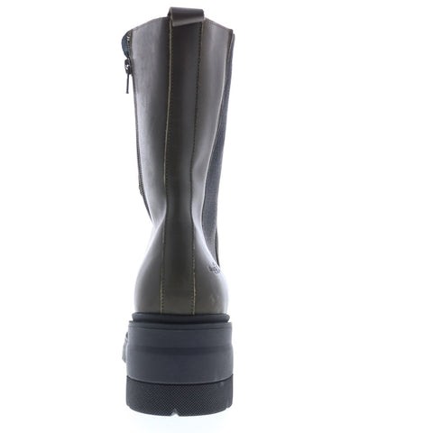 Bos. & Co. Brunas Womens Green Leather Zipper Casual Dress Boots