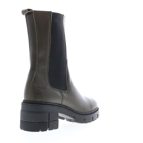 Bos. & Co. Brunas Womens Green Leather Zipper Casual Dress Boots