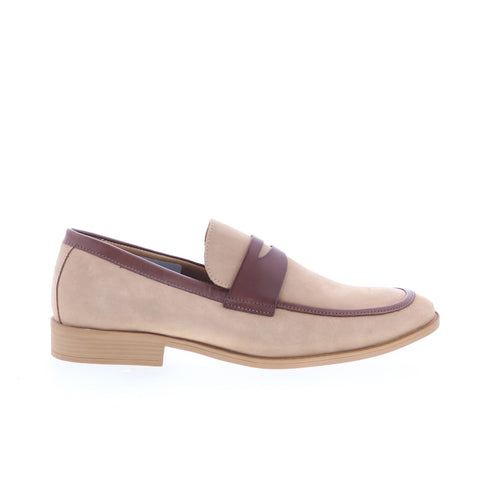 Studio Belvedere Bruno Mens Beige Nubuck Loafers & Slip Ons Casual Shoes
