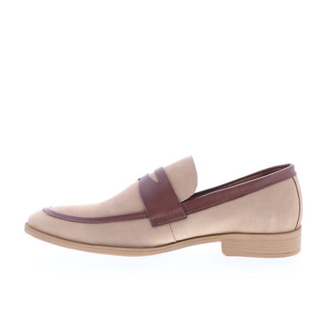 Studio Belvedere Bruno Mens Beige Nubuck Loafers & Slip Ons Casual Shoes