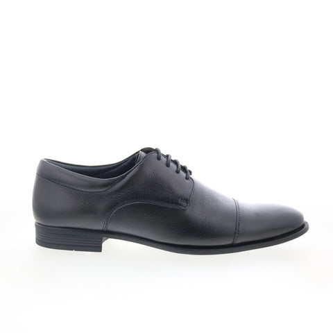 Studio Belvedere Bruno Mens Black Leather Oxfords & Lace Ups Cap Toe Shoes