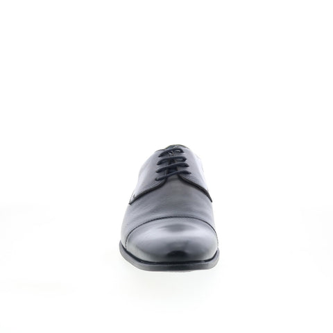Studio Belvedere Bruno Mens Black Leather Oxfords & Lace Ups Cap Toe Shoes