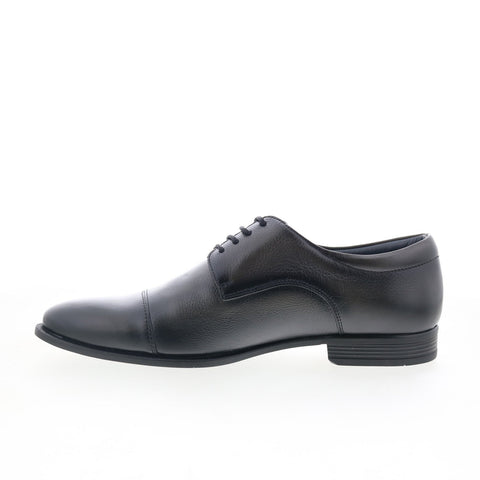Studio Belvedere Bruno Mens Black Leather Oxfords & Lace Ups Cap Toe Shoes