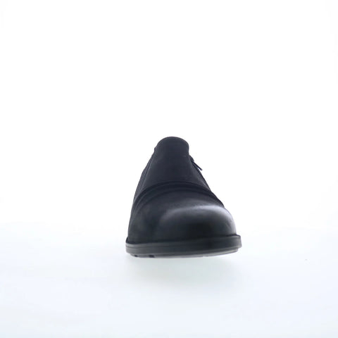 Clarks Bryianne Clara Womens Black Wide Leather Loafer Flats Shoes