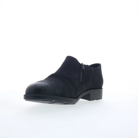 Clarks Bryianne Clara Womens Black Wide Leather Loafer Flats Shoes