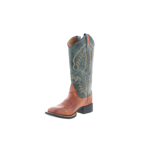 Jama Old West BSL1873 Womens Brown Leather Slip On Cowboy Western Boots