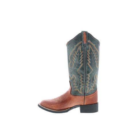 Jama Old West BSL1873 Womens Brown Leather Slip On Cowboy Western Boots