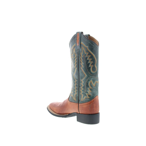 Jama Old West BSL1873 Womens Brown Leather Slip On Cowboy Western Boots